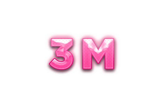 3 million subscribers celebration greeting Number with pink design png