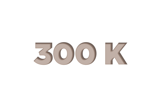 300 k subscribers celebration greeting Number with engrave design png