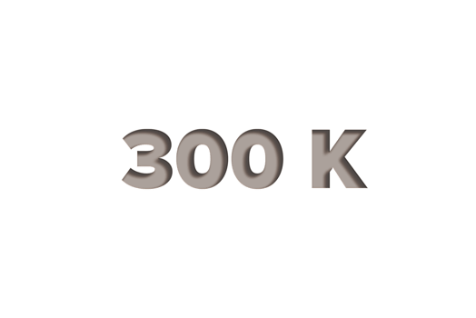 300 k subscribers celebration greeting Number with wooden engraved design png