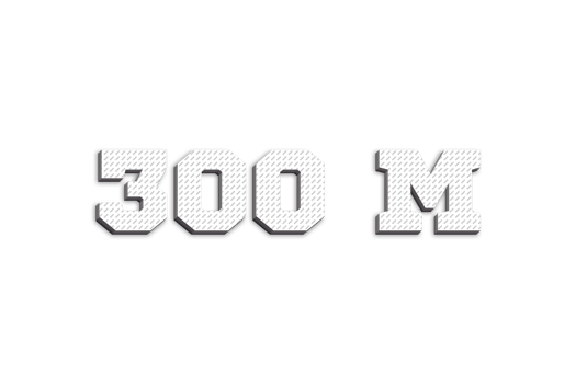 300 million subscribers celebration greeting Number with 3d paper design png