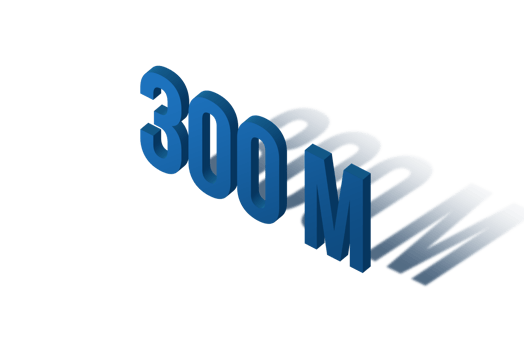 300 million subscribers celebration greeting Number with isomatric design png