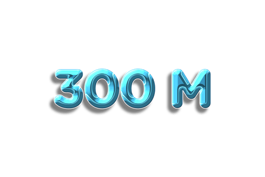 300 million subscribers celebration greeting Number with plastic design png