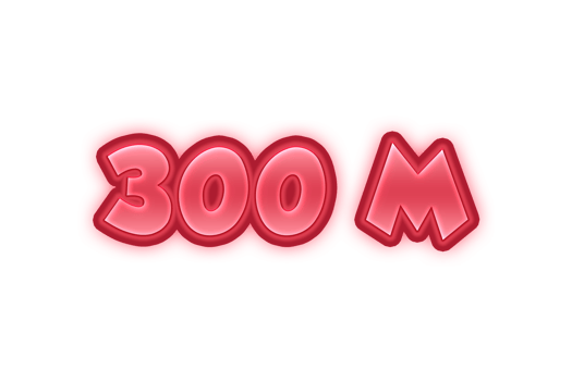300 million subscribers celebration greeting Number with red embossed design png