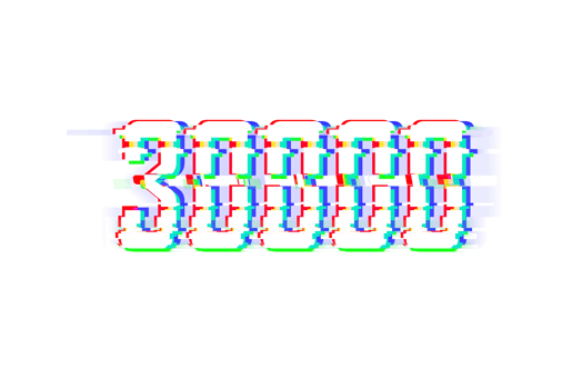 30000 subscribers celebration greeting Number with glitch design png