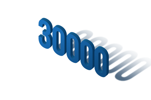 30000 subscribers celebration greeting Number with isomatric design png