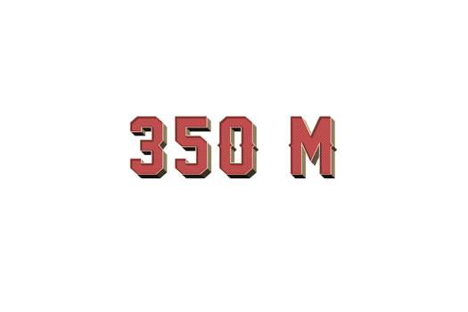 350 million subscribers celebration greeting Number with retro design png