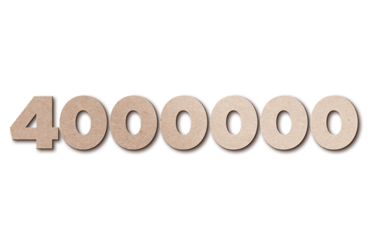 4000000 subscribers celebration greeting Number with card board design png