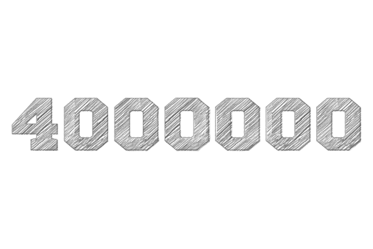 4000000 subscribers celebration greeting Number with pencil sketch design png