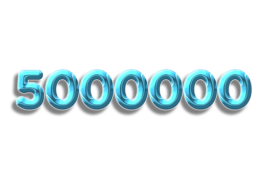 5000000 subscribers celebration greeting Number with design png