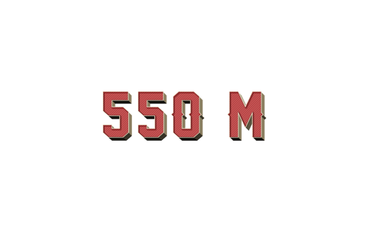 550 million subscribers celebration greeting Number with design png