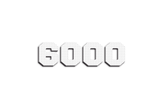 6000 subscribers celebration greeting Number with 3d paper design png