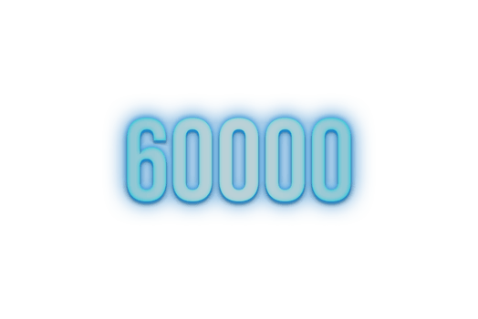 60000 subscribers celebration greeting Number with bannerneon design png