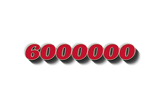6000000 subscribers celebration greeting Number with rustic design png
