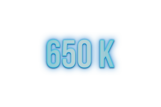 650 k subscribers celebration greeting Number with bannerneon design png