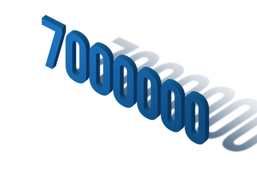 7000000 subscribers celebration greeting Number with isomatroc design png