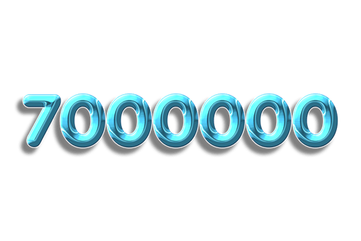 7000000 subscribers celebration greeting Number with plastic design png