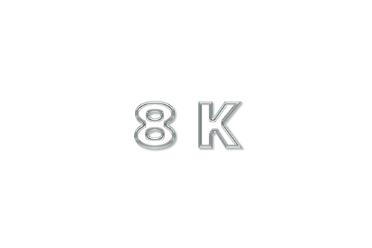 8 k subscribers celebration greeting Number with glass design png
