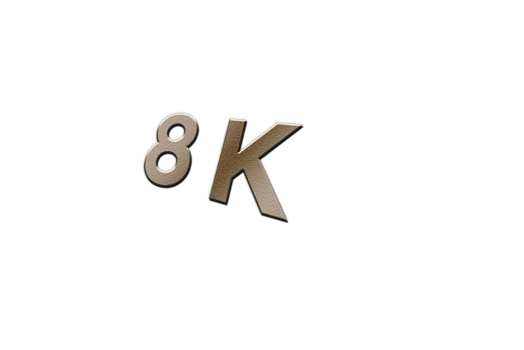 8 k subscribers celebration greeting Number with metal design png
