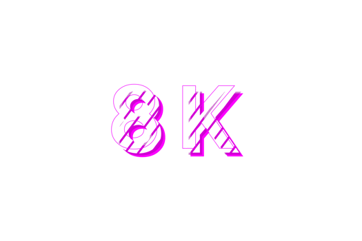 8 k subscribers celebration greeting Number with stripe design png
