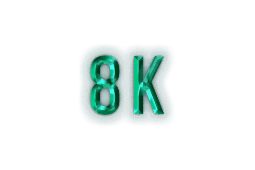 8 k subscribers celebration greeting Number with rustic steel design png