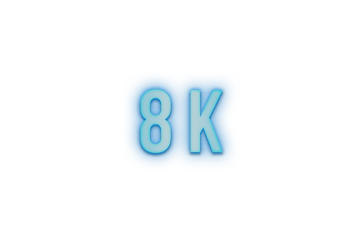8 k subscribers celebration greeting Number with baneerneon design png