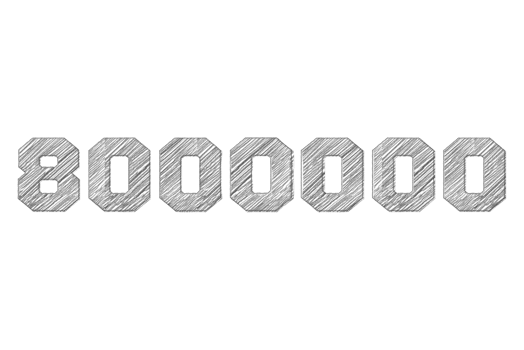 8000000 subscribers celebration greeting Number pencil sketch with design png