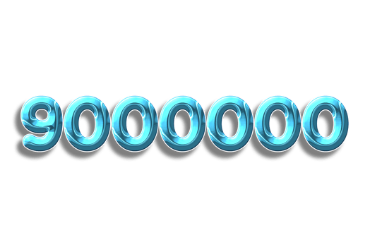 9000000 subscribers celebration greeting Number with plastic design png