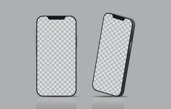 Realistic Mobile Phone Generic Silver 3D Mockup vector