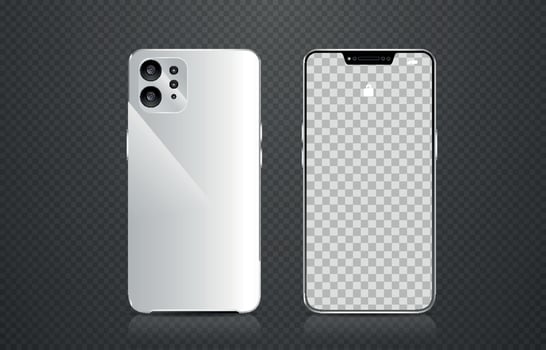 Realistic Mobile Phone Generic Black 3D Mockup vector
