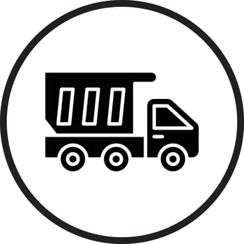 Dump Truck Vector Icon Design