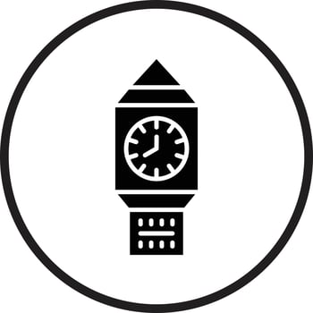 Clock Tower Vector Icon Design