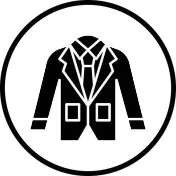 Wedding Men Suit Vector Icon Design