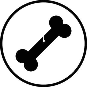 Broken Bone Vector Icon Design