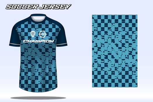 Soccer jersey sport t-shirt design mockup for football club vector