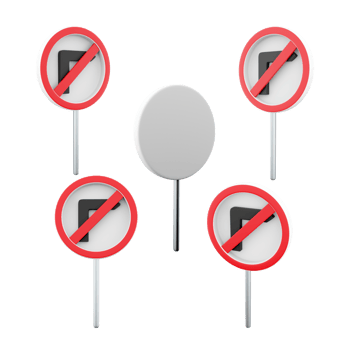 3d rendering Right turn prohibited road sign different positions icon set. 3d render road sign concept icon set. Right turn prohibited. png
