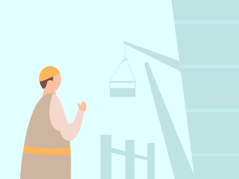 flat design contractor vector illustration