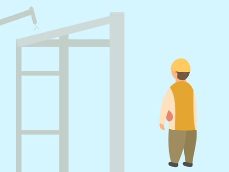 flat design contractor vector illustration
