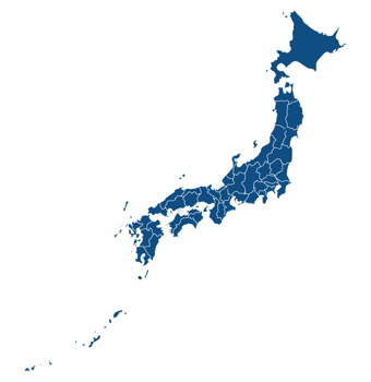 Japan map blue color with high details and Okinawa Islands. png