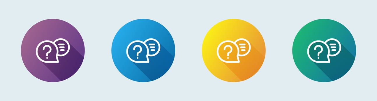Question line icon in flat design style. Help signs vector illustration.