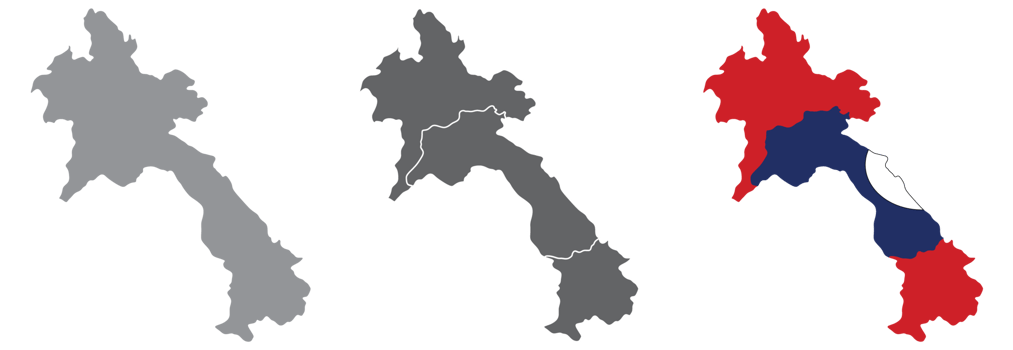 Laos map set with transparent background png