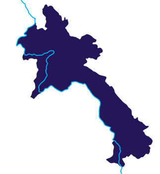 Laos map blue color and Mekong river png