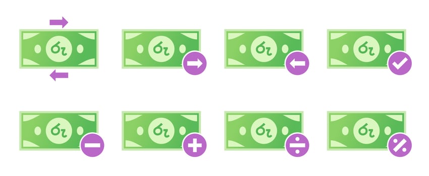 Sri Lankan Rupee Money Transaction Icon Set vector