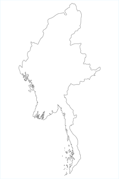 Myanmar map on transparent background png
