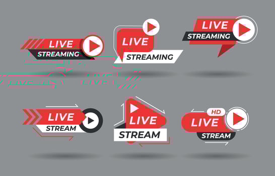 Live Streaming Badge vector