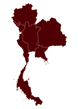Thailand map. Asia map with divisions regions. png