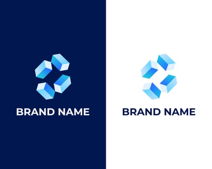 Initials 3d S logo design. Initial Letter 3d Logo Innovative high tech logo template vector
