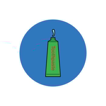 Colorful Toothpaste icon. Button Style Vector EPS.