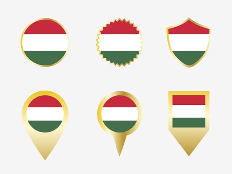 Vector flag set of Hungary.