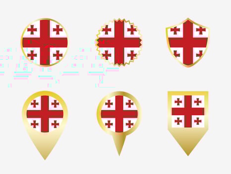 Vector flag set of Georgia.