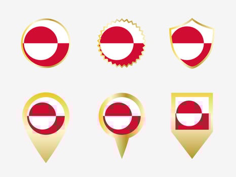 Vector flag set of Greenland.